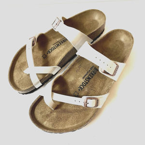 Birkenstock Mayari Graceful Pearl White Birko-Flor Sandals Women EU 42 US 11 Reg